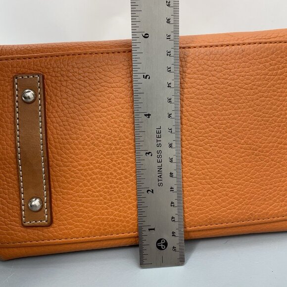 Dooney & Bourke Paige Sac Shoulder Bag Purse Zip Top Pebbled Leather Orange - Picture 13 of 14